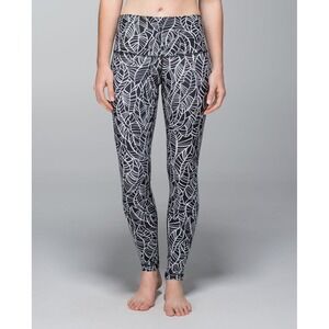 Lululemon Wunder Under Pant Roll Down Full On Luxtreme Pretty Palm Black Size S